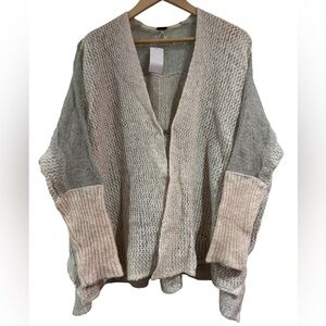 Free people Sweater cardigan lace knit soft wool alpaca blend NEW large